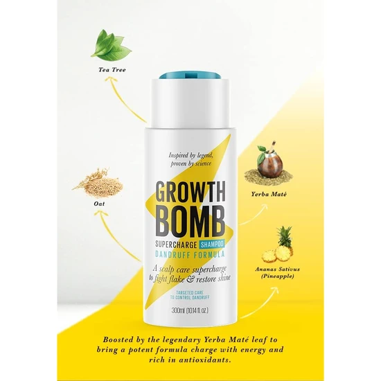 Growth Bomb Dandruff Formula Supercharge Shampoo 300ml