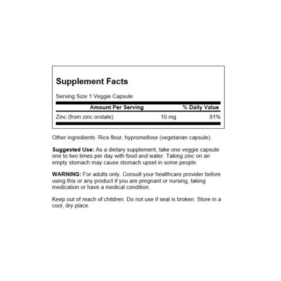 Swanson Zinc Orotate Capsules 60 Capsules