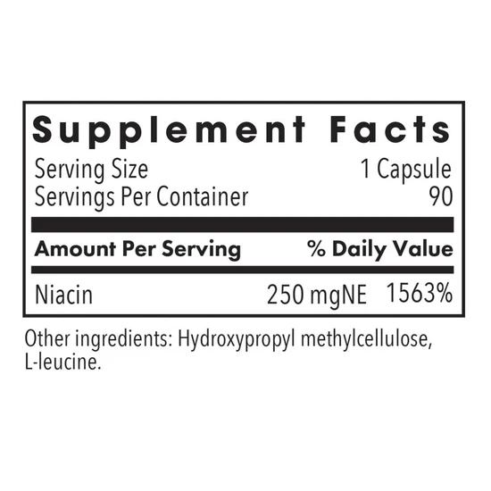 Allergy Research Group Niacin Capsules 250mg 90 Capsules