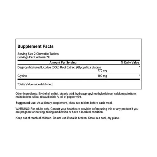 Swanson DGL 385mg Chewables 180 chewables