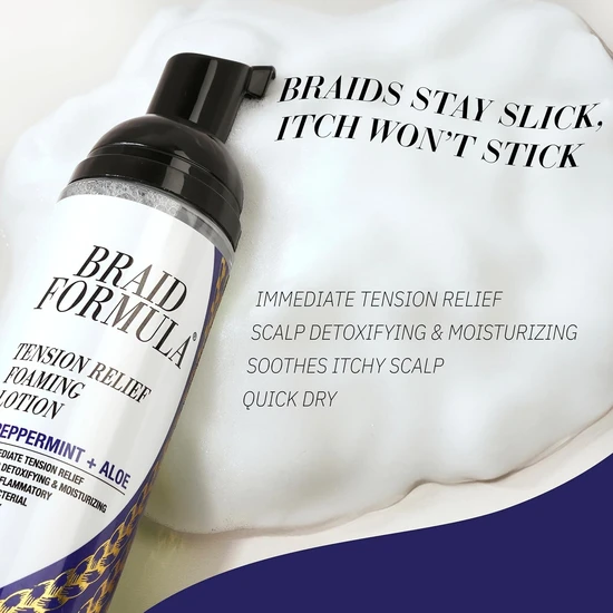 Ebin New York Braid Formula Tension Relief Foaming Lotion Peppermint & Aloe 250ml