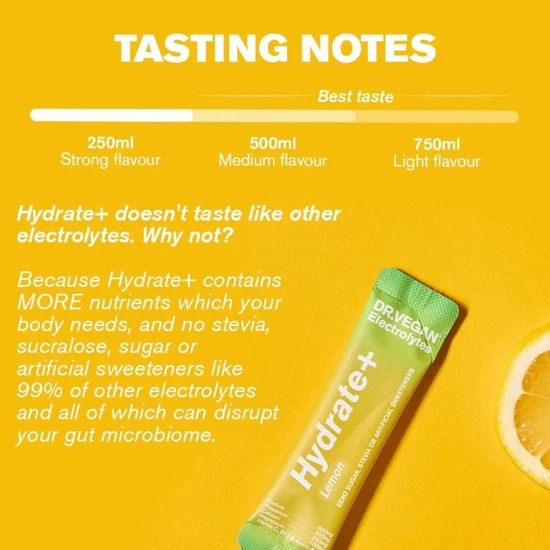 Dr Vegan Hydrate+ Lemon Sachets 15 Sachets