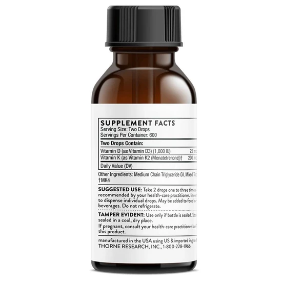 Thorne Vitamin D + K2 Liquid 30ml
