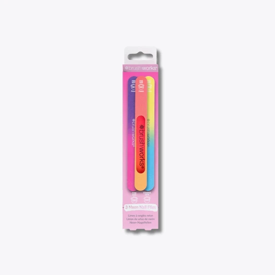 Brushworks Neon Nail Files 3 Pack