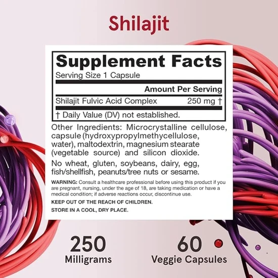 Jarrow Formulas Shilajit Fulvic Acid Complex Vegicaps 60 Vegicaps