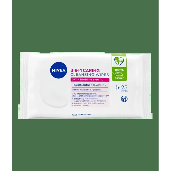 Nivea 3-in-1 Caring Cleansing Wipes 25 Wipes