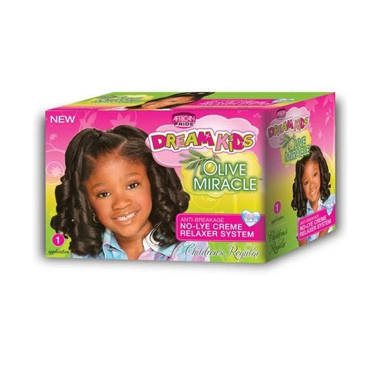 African Pride Dream Kids Olive Miracle No-Lye Creme Relaxer Regular Kit