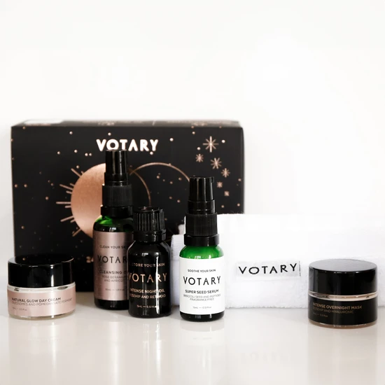Votary 24h Time Repair Kit Cleansing Oil + Night Oil + Overnight Mask + Day Cream + Serum + Face Cloth