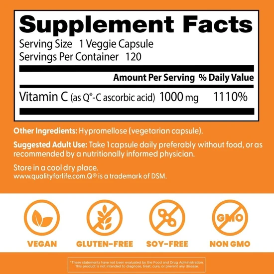 Doctor's Best Vitamin C With Quali-C 1000 mg - 120 Veg Caps