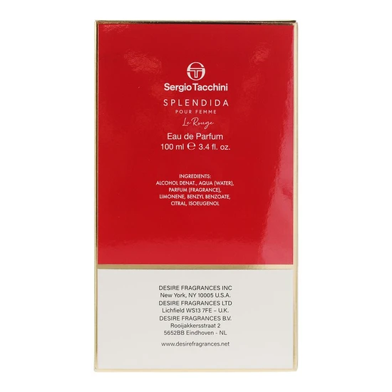 Sergio Tacchini Splendida Le Rouge Eau De Parfum 100ml