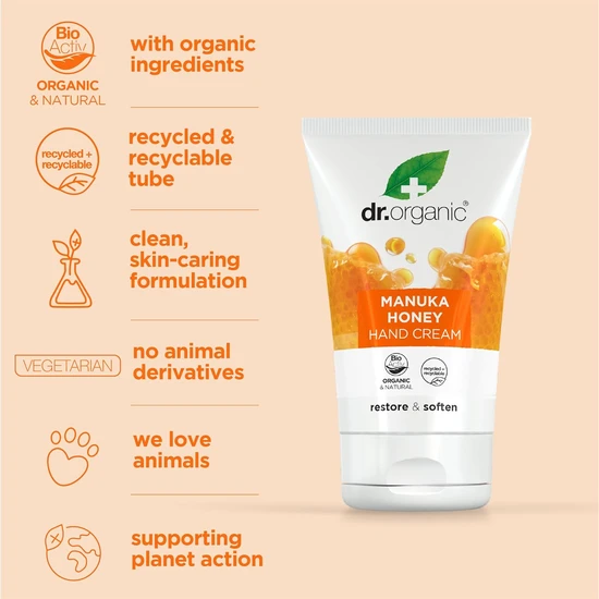 Dr. Organic Manuka Honey Restore & Soften Hand Cream 125ml