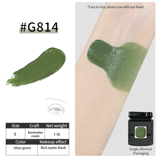 Glisten Cosmetics G814 Olive Green Refillable Multipurpose Cream Cheeryep