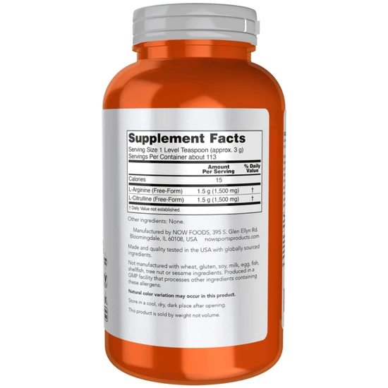 NOW Foods Arginine & Citrulline 340g