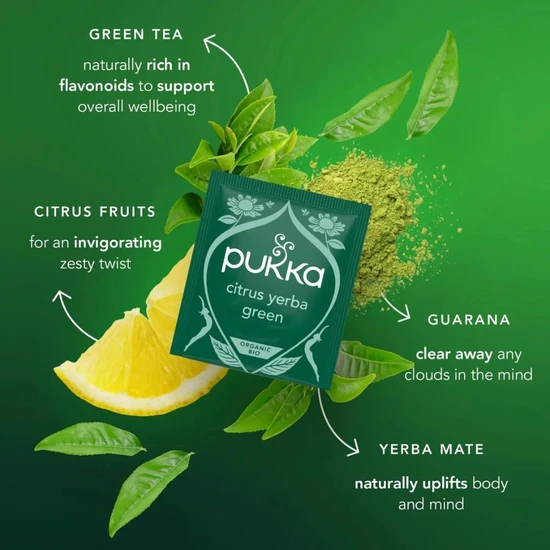 Pukka Uplift Organic Citrus & Yerba Mate Green Tea Bags 80 Bags
