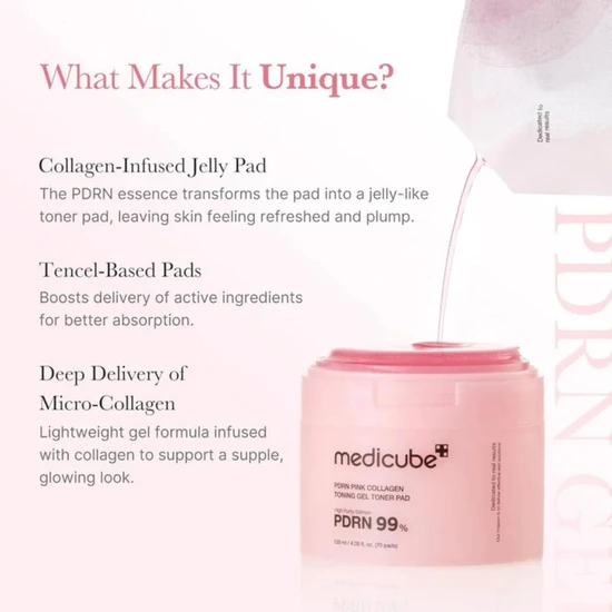 Medicube PDRN Pink Collagen Toning Gel Toner Pad 70 pads