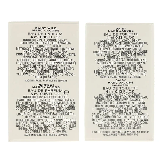 Marc Jacobs Mini Set Edt + Perfect Eau De Parfum 5ml+daisy Wild Eau De Parfum 4ml 2x4ml