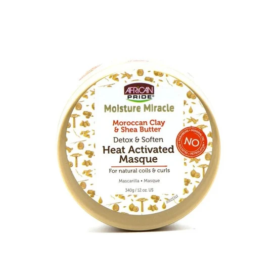 African Pride Moisture Miracle Moroccan Clay & Shea Butter Heat Activated Masque 12oz