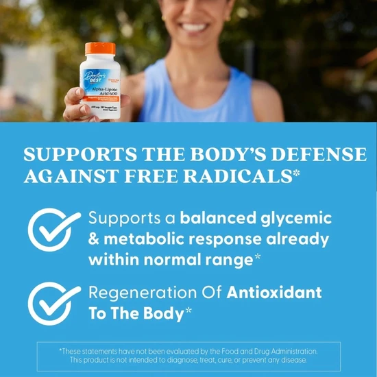 Doctor's Best Alpha Lipoic Acid 600mg Vegicaps 180 Vegicaps