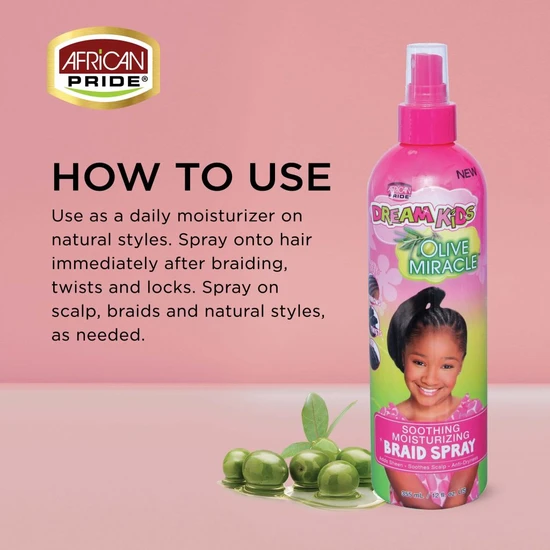 African Pride Dream Kids Soothing Moisturising Braid Spray 355ml