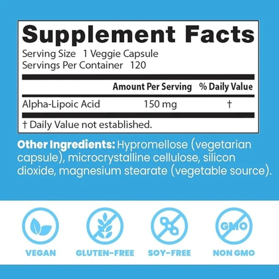 Doctor's Best Alpha Lipoic Acid 150mg 120 Capsules