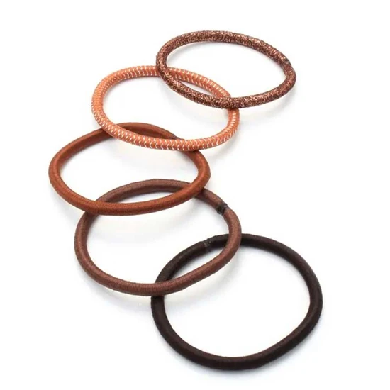 Molly And Rose Brown Elastics & Scrunchies Set