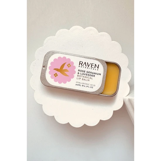 Raven Botanicals Botanical Lip Balm Rose Geranium & Lavender 20ml