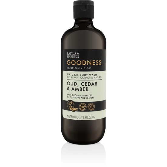 Baylis & Harding Goodness Oud Cedar & Amber Natural Body Wash 500ml