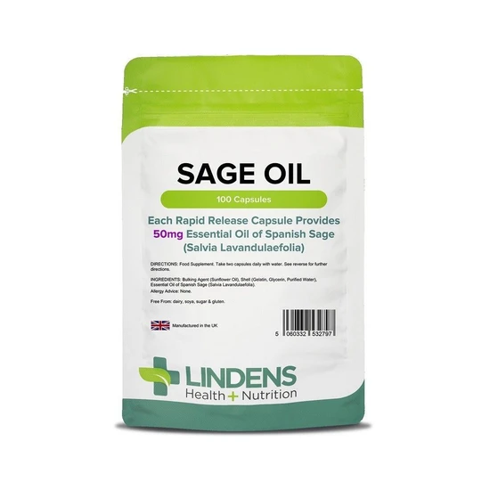 Lindens Sage 50mg Essential Oil Capsules 100 Capsules