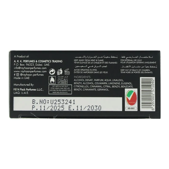 Rayhaan Tiger Cal Cologne Edition Eau De Parfum 100ml