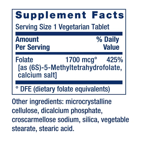 Life Extension Optimised Folate 1700mcg Vegicaps 100 Vegicaps