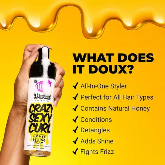 The Doux Bee Girl Crazy Sexy Curl Super Charged Honey All In 1 Setting Foam 207ml