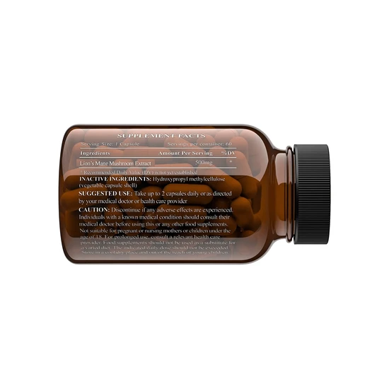Charava UK Lions Mane Mushroom 500mg 30 Days