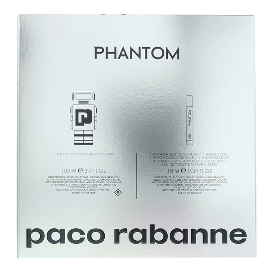 Paco Rabanne Phantom Eau De Toilette Gift Set 100ml & 10ml