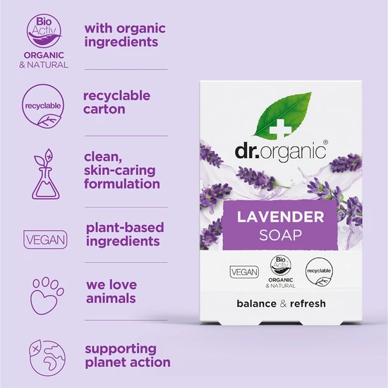 Dr. Organic Organic Lavender Cleansing Soap 100g
