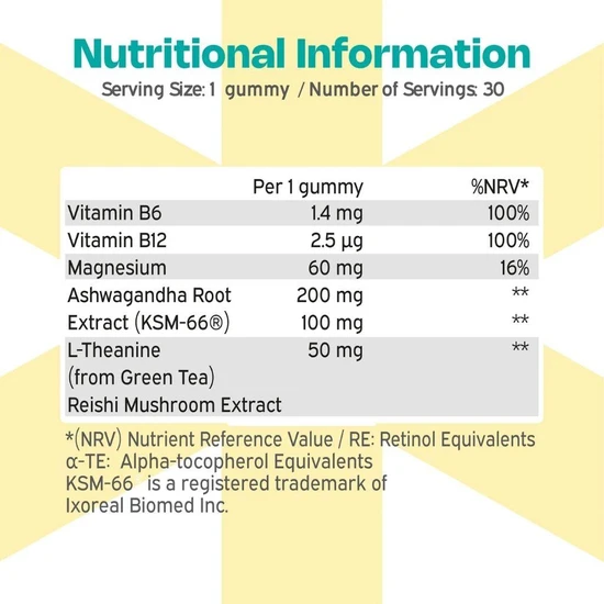 Nutriburst Ashwagandha+ Calm & Recover Gummies 14 Gummies