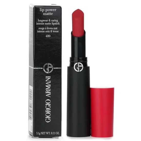 Giorgio Armani Lip Power Matte Longwear & Caring Intense Matte Lipstick 400 Four Hundred