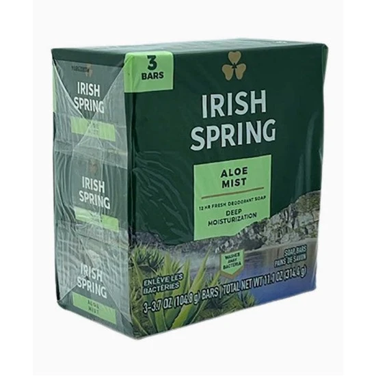Palmolive Irish Spring Aloe Mist Deodorant Soap 104.8g x 3