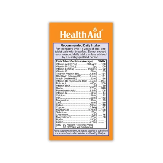 Health Aid TeenVital Tablets 30 Tablets