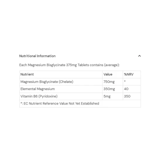 Health Aid Magnesium Bisglycinate 375mg Tablets 60 Tablets