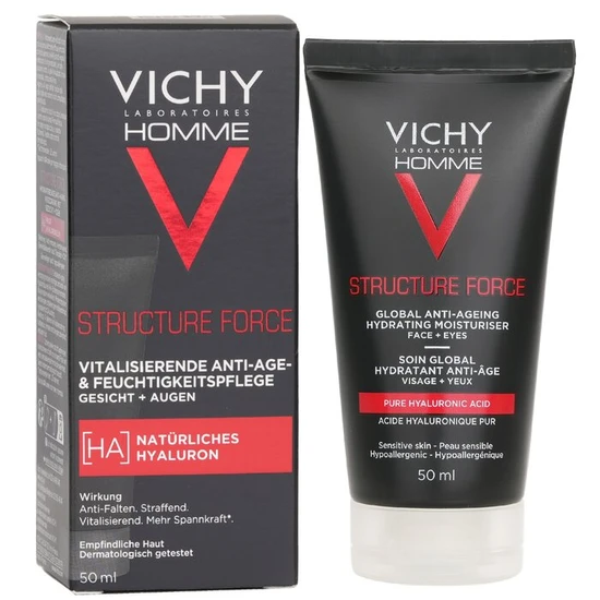 Vichy Homme Structure Force Complete Anti-Ageing Hydrating Moisturiser For Face + Eyes 50ml