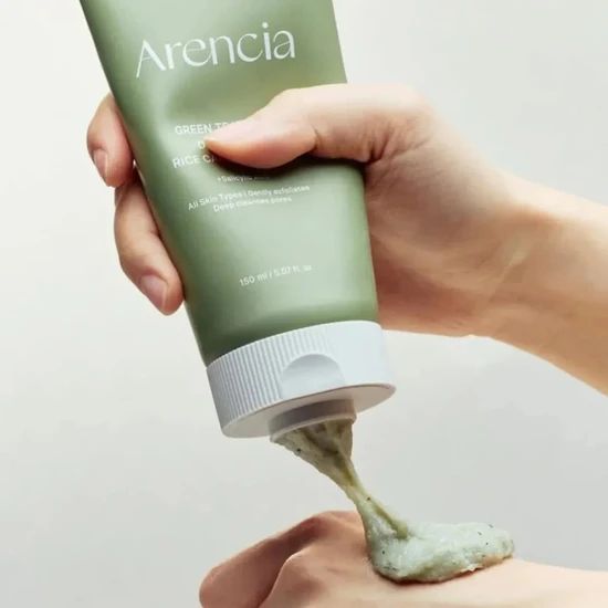 Arencia Green Tea + LHA Deep Pore Rice Cake Cleanser 150g