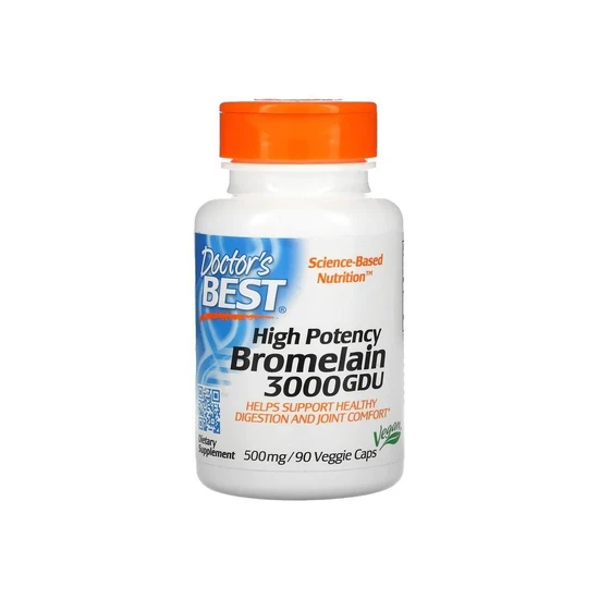 Doctor's Best High Potency Bromelain 3000 GDU, 500mg Vegicaps 90 Vegicaps
