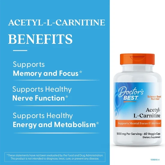 Doctor's Best Acetyl L-Carnitine With Biosint Carnitines 500mg Vegicaps 60 Vegicaps