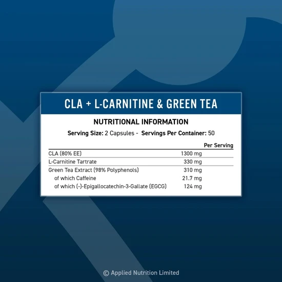 Applied Nutrition CLA + L-Carnitine & Green Tea Capsules 100 Capsules