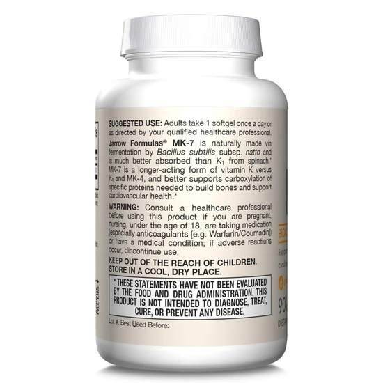 Jarrow Formulas Vitamin K2 MK7 90mcg - 90 Softgels