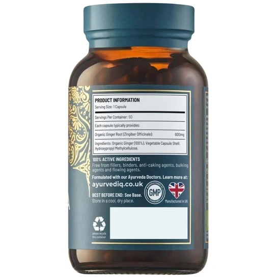 Ayurvediq Wellness Organic Ginger Capsules 60 Capsules