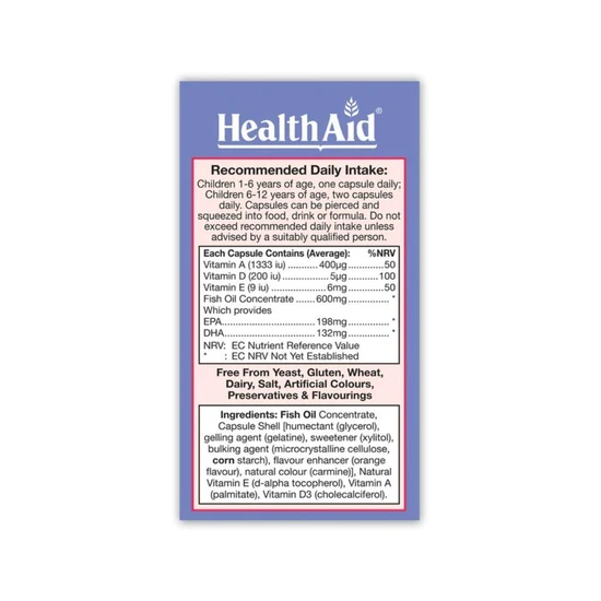 Health Aid KidzOmega Chewable Capsules 60 Capsules