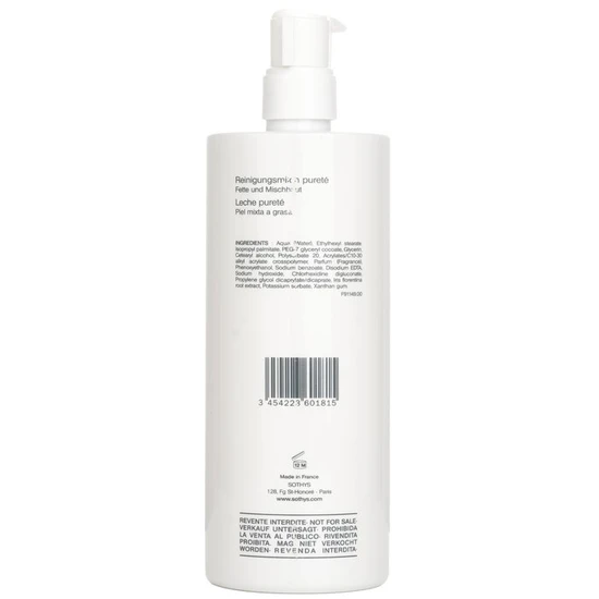 Sothys Purity Cleansing Milk For Combination To Oily Skin With Iris Extract 500ml