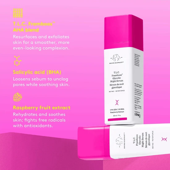 Drunk Elephant T.L.C. Framboos Glycolic Night Serum 30ml