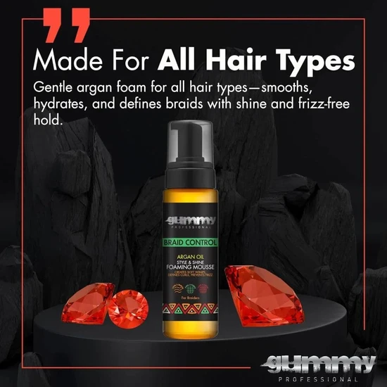 Fonex Gummy Braid Control Argan Oil Style & Shine Foaming Mousse 200ml